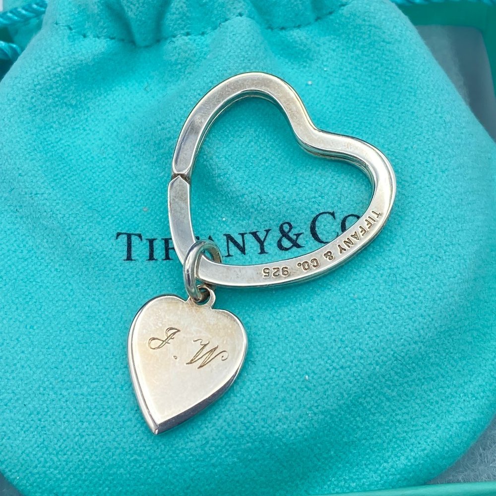 Tiffany &  Co Sterling Sliver Heart Tag Key Ring